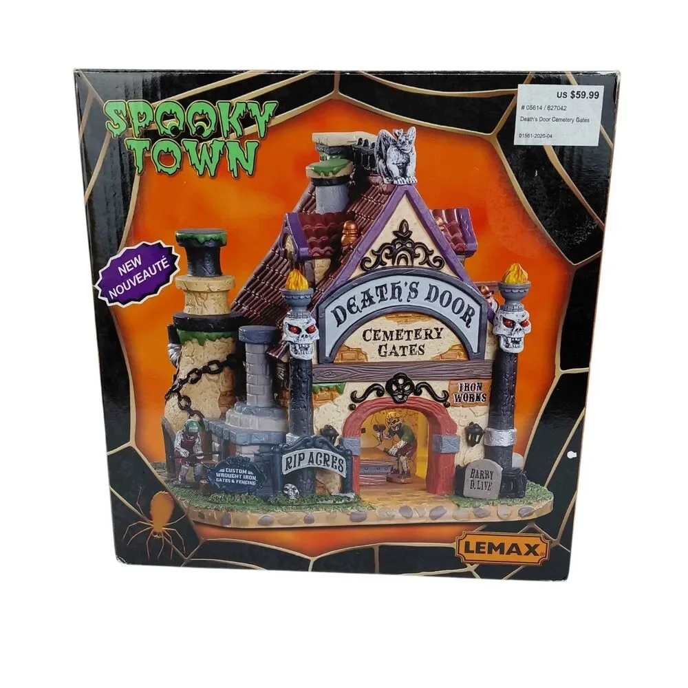 Lemax Spooky Town Death's Door Cemetery Gates 2020 Retired #05614 Large House